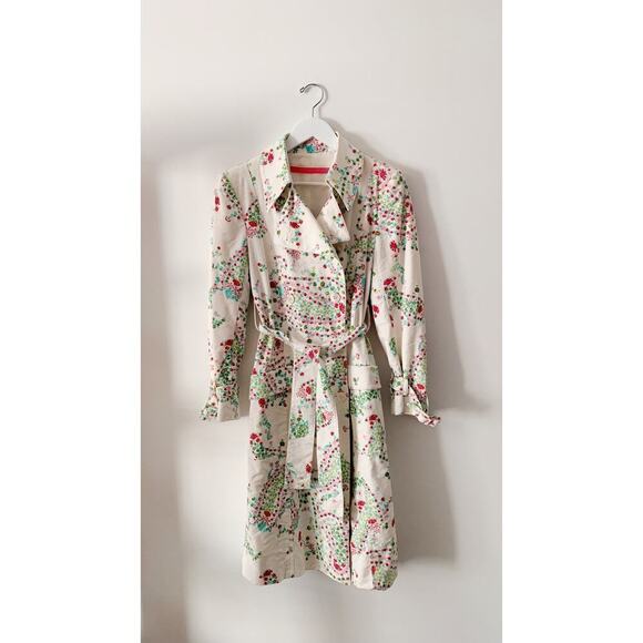 Emanuel Ungaro Floral Trench Coat Size 36 - Picture 4 of 6